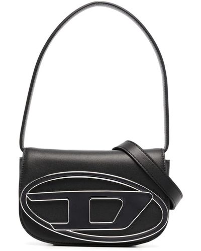 DIESEL Shoulder Bag With Logo Plaque - Black
