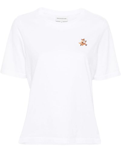 Maison Kitsuné T-Shirt Con Applicazione Speedy Fox - Bianco