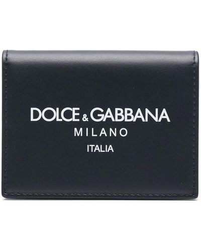 Dolce & Gabbana Leather Wallet With Logo Print - Black