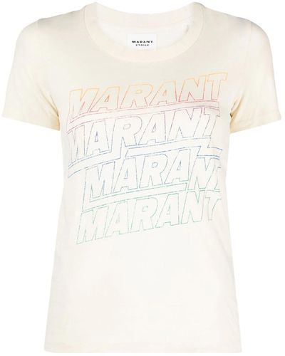 Isabel Marant Ziliani T-Shirt With Print - Natural