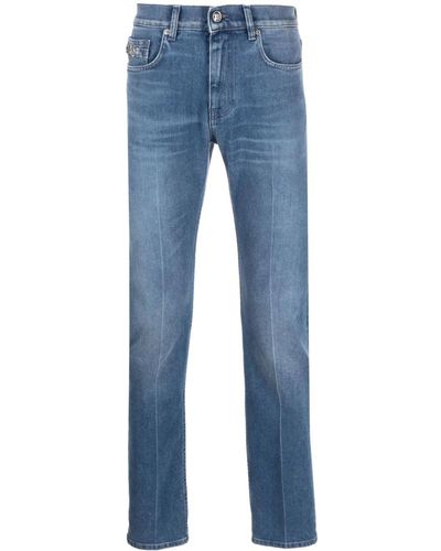 Versace Slim Jeans With Patch - Blue