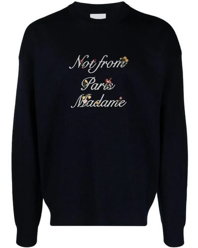 Drole de Monsieur Sweater With Embroidery - Blue