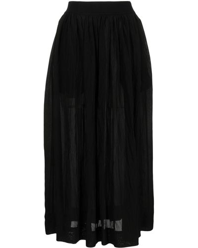 Uma Wang Long Skirt With Pleats - Black