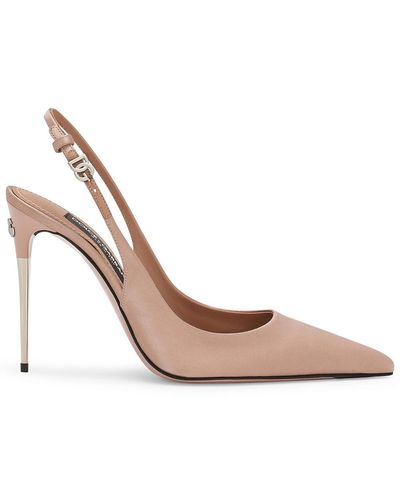 Dolce & Gabbana Satin Slingback Court Shoes - Pink