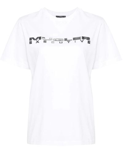 Mugler Executive T-Shirt With Print - White