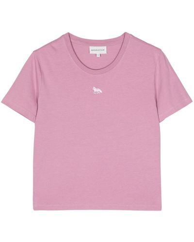 Maison Kitsuné T-Shirt With Baby Fox Application - Pink