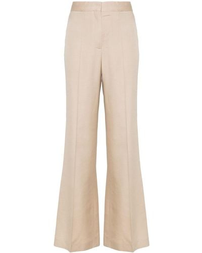 Stella McCartney High-Waisted Flared Trousers - Natural