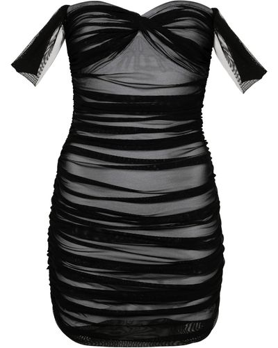 Norma Kamali Walter Short Dress With Ruffles - Black