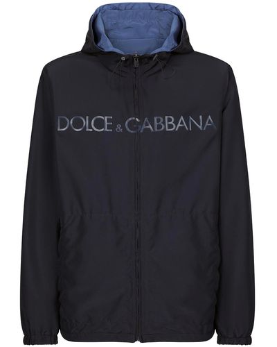 Dolce & Gabbana Reversible Parka With Print - Blue
