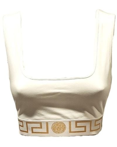 Versace Top With Jacquard Logo - White