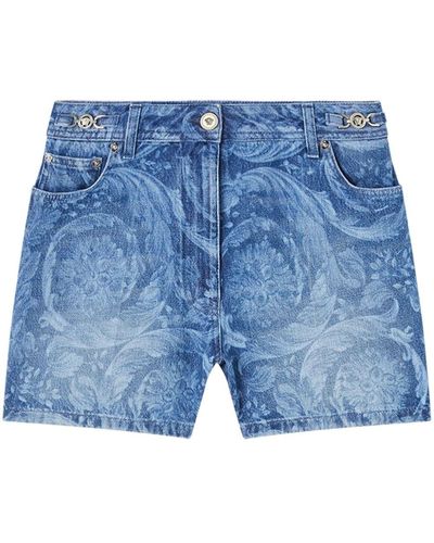 Versace Bermuda Shorts With Patch - Blue
