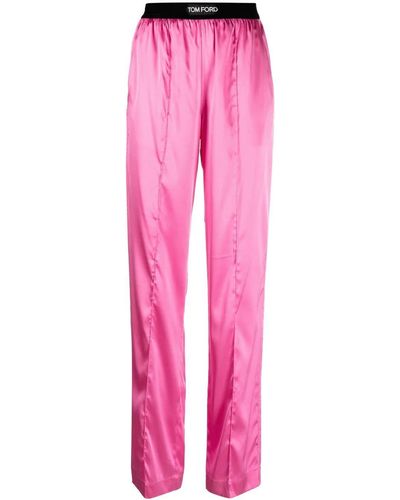 Tom Ford Straight Trousers With Application - Pink