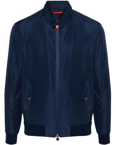 Kiton Lightweight Jacket With Zip - Blue