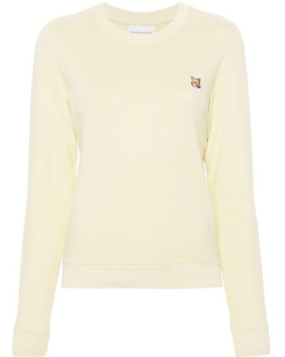 Maison Kitsuné Sweatshirt With Fox Motif - Natural