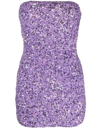 retroféte Short Dress With Sequins - Purple