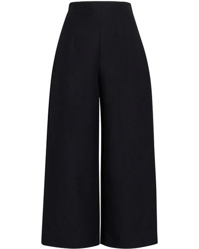 Marni Cropped High-Waisted Trousers - Blue
