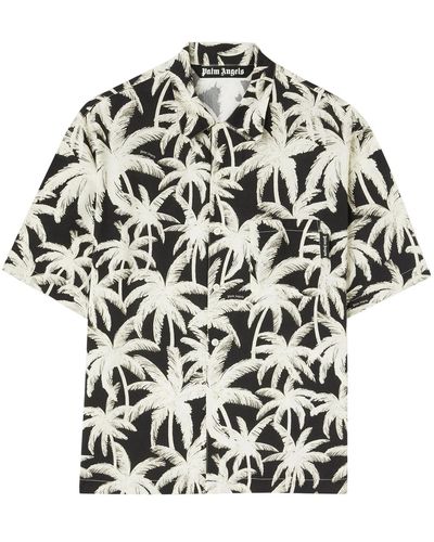 Palm Angels Palms Shirt With Short Sleeves - White