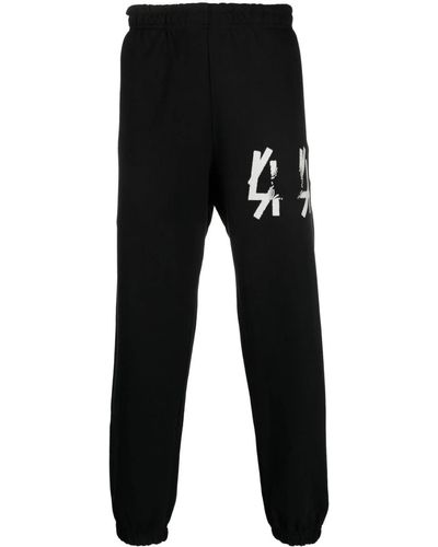 44 Label Group Joggers With Print - Black