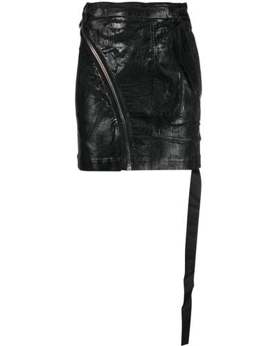 Rick Owens Mini Skirt With Zip - Black