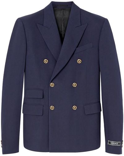 Versace Double-Breasted Blazer - Blue