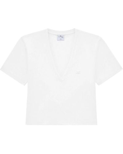 Courreges T-Shirt With Logo Application - White