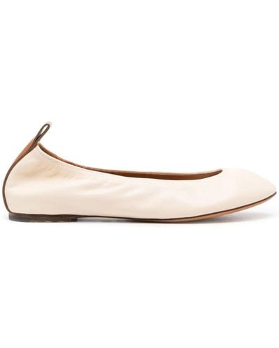 Lanvin Ballerinas With Round Toe - Natural