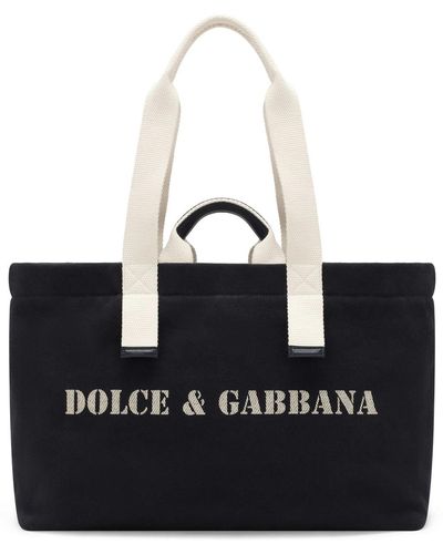 Dolce & Gabbana Shoulder Bag With Print - Black