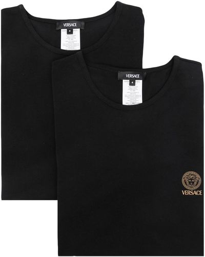 Versace T-Shirt With Medusa Print - Black