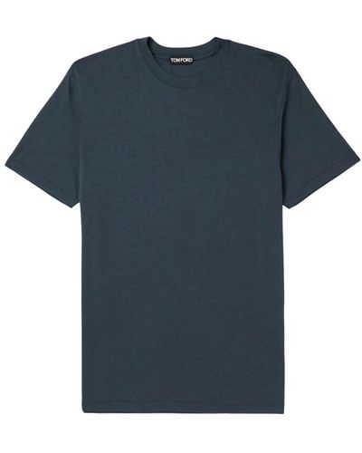 Tom Ford Crew-Neck Short-Sleeved T-Shirt - Blue