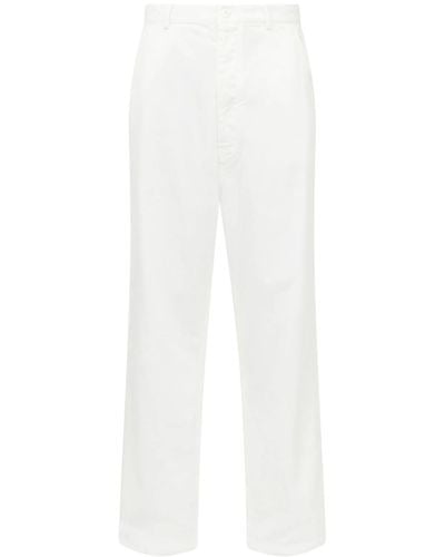 MM6 by Maison Martin Margiela Straight Mid-Rise Trousers - White