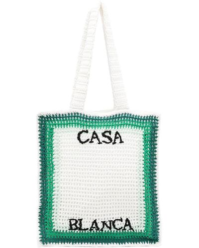 Casablanca Crochet Tennis Bag - Green