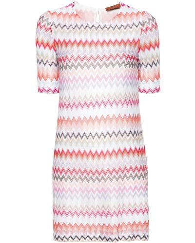 Missoni Short Dress With Zigzag Pattern - Pink