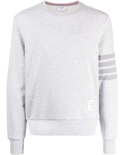 Thom Browne Sweatshirt With Stripes - White