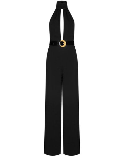 Tom Ford Jumpsuit With Belt Tied Around The Neck - Black