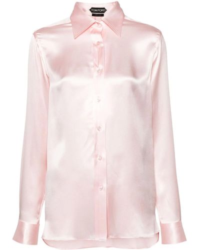 Tom Ford Silk Satin Shirt - Pink