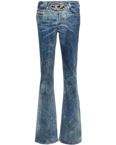 DIESEL Flared Jeans With Buckle - Blue