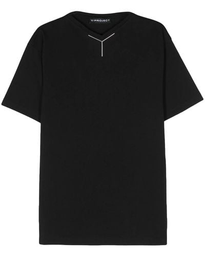 Y. Project T-Shirt With Application - Black