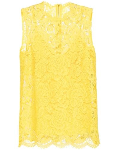 Dolce & Gabbana Floral Top - Yellow