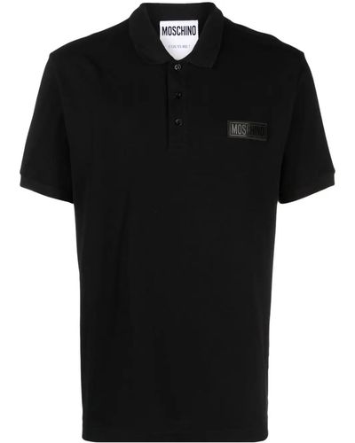 Moschino Polo Shirt With Patch - Black