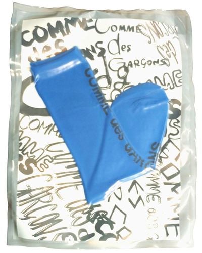 Comme des Garçons Terry Socks With Logo - Blue