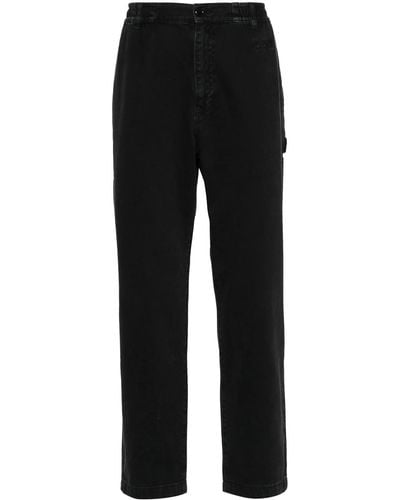 Moschino Tapered Jeans With Embroidered Logo - Black