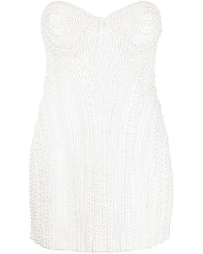 retroféte Short Dress With Decoration - White
