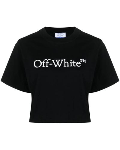 Off-White c/o Virgil Abloh Off- Bookish Crop T-Shirt With Print - Black