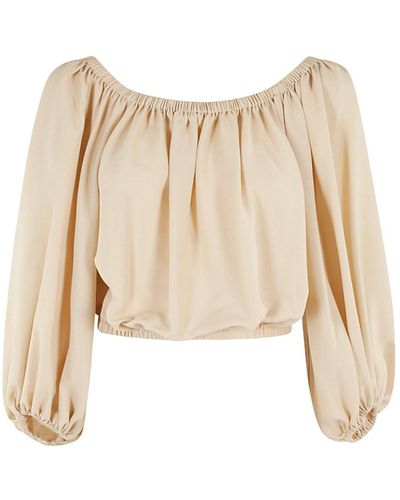 FEDERICA TOSI Blouse With Square Neckline - Natural