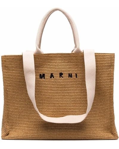 Marni Tote Bag With Embroidery - Brown
