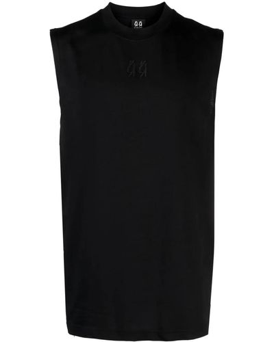 44 Label Group Sleeveless T-Shirt With Embroidery - Black