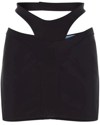 Mugler Miniskirt With Cut-Out - Black