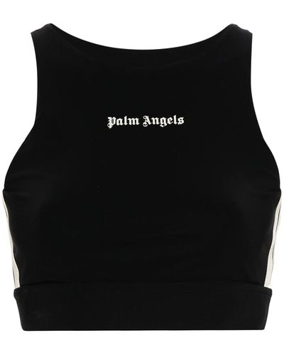 Palm Angels Sports Top With Print - Black