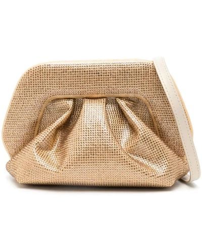 THEMOIRÈ Gea Clutch Bag Decorated With Crystals - Natural