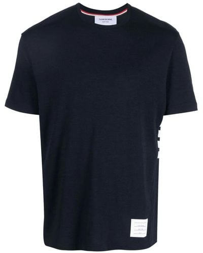 Thom Browne 4-Bar Logo-Patch T-Shirt - Blu